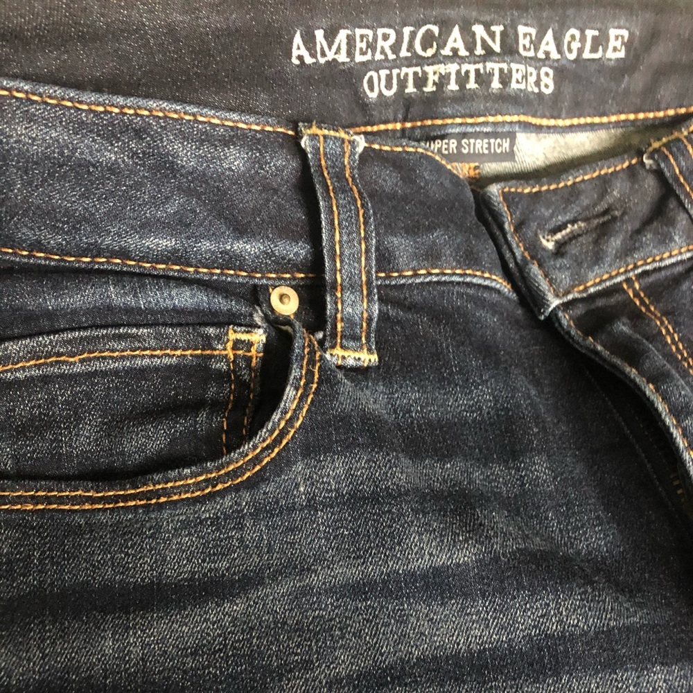 Dark wash skinny AE jeans